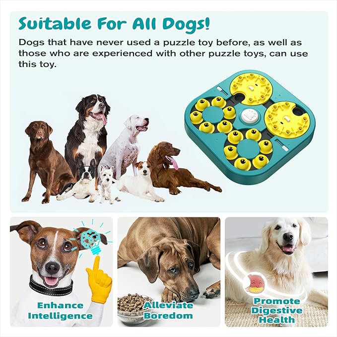 KADTC 5 Levels of Step-by-Step Challenge - 6 Ways to Play - U.S. Brand & Design - Extra-Large Size Beginner to Expert Dog Puzzle Toy for Smart Dogs Hard Puzzles Puppy Difficult Mental Stimulation Toys