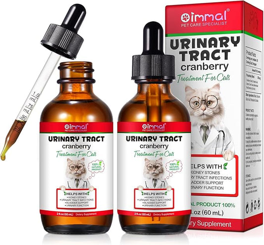 Urinary Tract for Cats, Natural Cat Urinary Tract Infection Treatment Drops Supports Bladder, Kidney Stone, Cat UTI, Cranberry Kidney Bladder Support Supplement, Chicken Flavor - 60ml / 2.02oz-2PCS