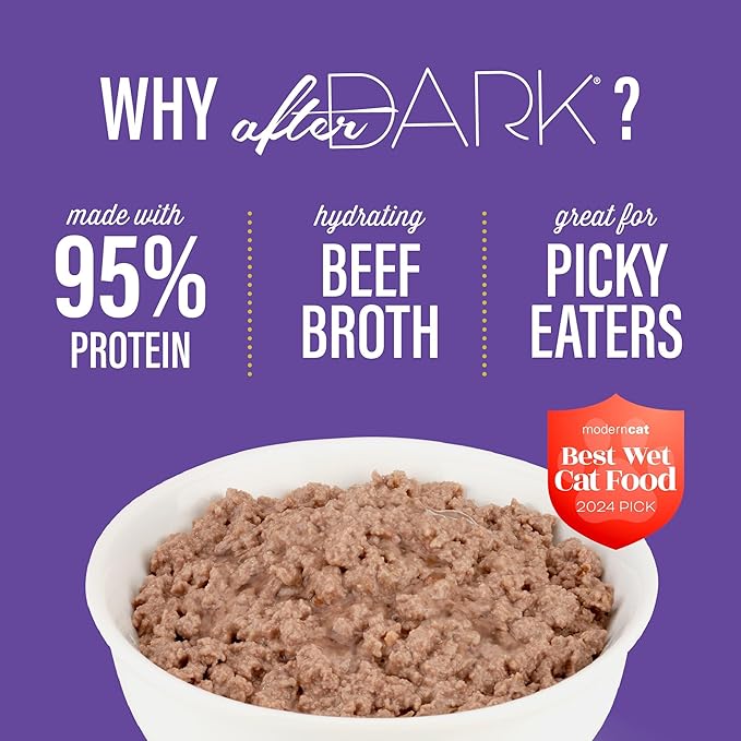 Tiki Cat After Dark Soft Pate, Beef & Beef Liver, High-Protein and 100% Non-GMO Ingredients, Wet Cat Food for Adult Cats, 3 oz. Can (12 Count)