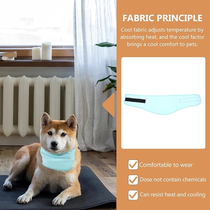 Pet Cooling Scarf Adjustable Cooling Dog Bandana Green Polka Dot Small Summer Supply for Dogs