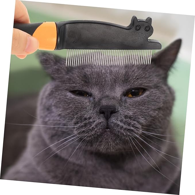 YARNOW Dog Hair Comb Stainless Steel Dematting Rake Multi-function Pet Grooming Comb Small Portable Household Dog Supplies for Tangled and Loose Fur Removal