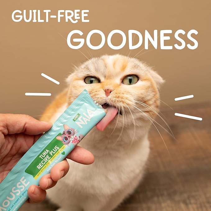 LOVE, NALA - Natural Lickable Cat Squeeze Up Treat,Topper - Variety Pack Mousse - Wet Food Cat Puree - Grain Free, Non-GMO, Minerals, Vitamins - 24 Pack 12 oz.