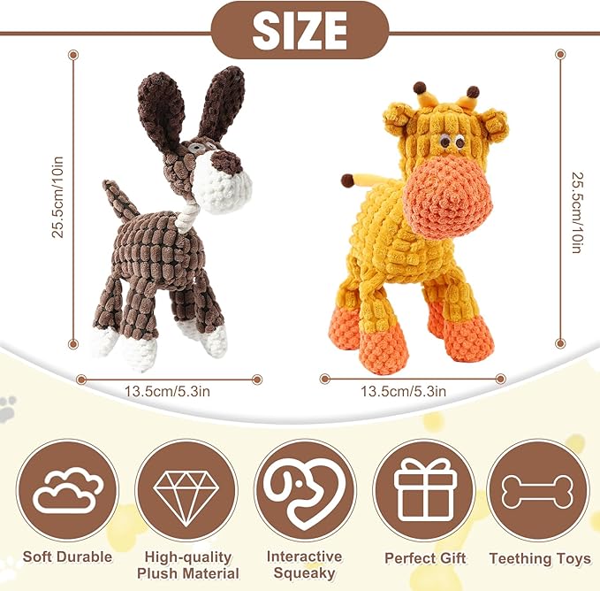 Indestructible Dog Toys,2026 New Dogs Plush Toy for Aggressive Chewers,Stuffed Toys Dogs Squeaky Durable Chew Toy for Indoor Pups Teething (B)