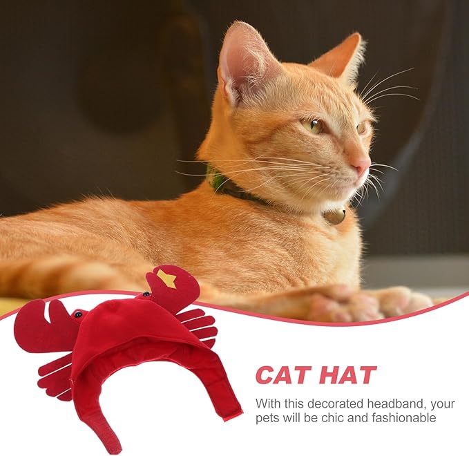 SOLUSTRE Dog Cosplay Hat Crab Shaped Pet Costume Headwear Decorative Headband for Dogs and Puppies Party Playing Supplies