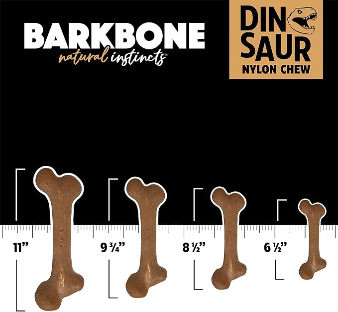 Pet Qwerks Original BarkBone - Nylon Dog Bone for Aggressive Chewers - BBQ Flavor - 7.75"