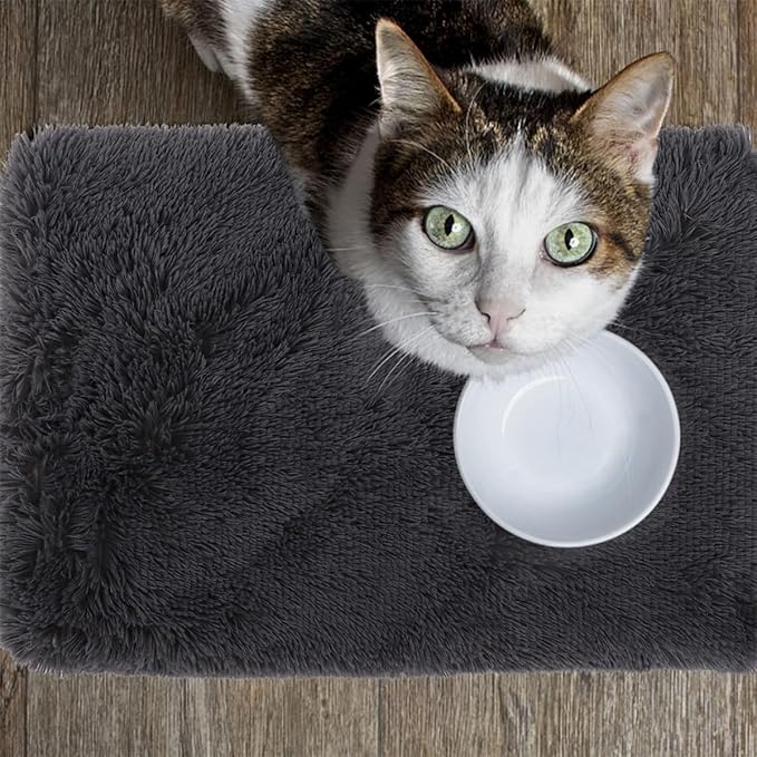 Plush Dog Bed Mat with Deep Sleep Cushion, Washable Pet Sofa Mat for Dogs and Cats, Medium 50x40x5cm, Dark Gray Comfortable Nest Pad for Puppy and Pet Supplies