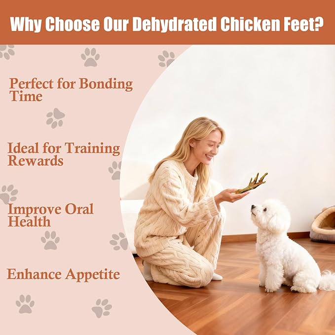 Natural Nail-Free Dehydrated Chicken Feet Dog Chews