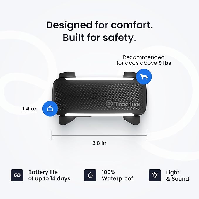 Tractive Smart Dog GPS Tracker | Live Pet Tracker with Virtual Fence | Vital Signs Monitoring of Heart & Respiratory Rate | Bark Monitoring | Dog Collar Attachment (Bundle of 2, Black & Brown)