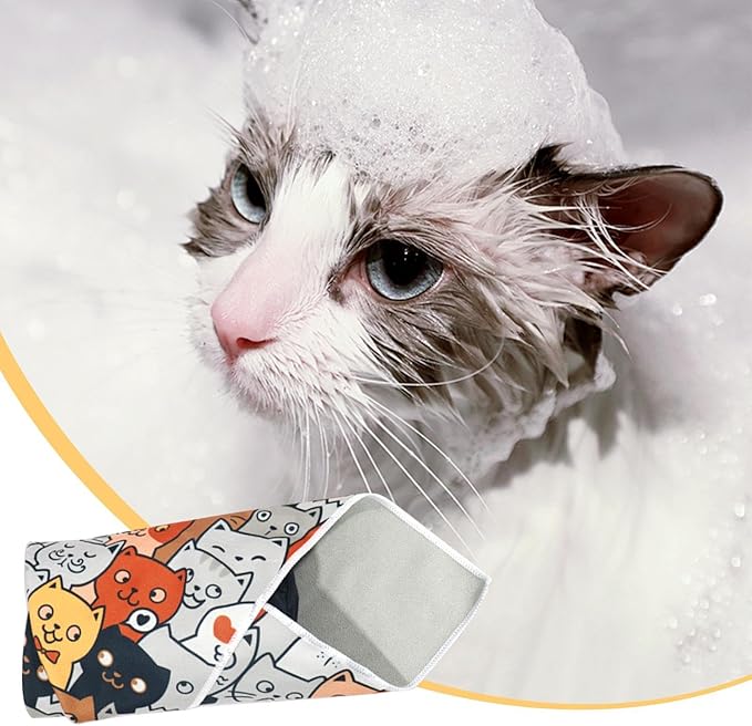 Cat Grooming Wrap - Self-Adhesive Adjustable Fabric Blanket for Cats, Cat Swaddle for Nail Trimming | Cat Burrito Wrap, Multifunctional Anti-Escape Grooming Bag for Nail Clipping and Grooming