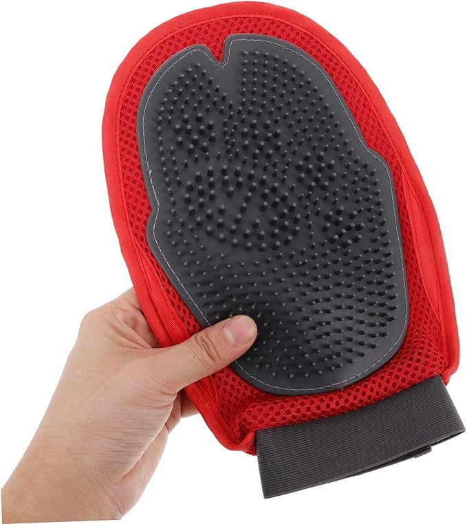 Double Sided Pet Grooming Glove with Breathable Mesh for Gentle Deshedding and Efficient Massaging Comfortable Padding to Prevent Sweating Suitable for Bathing and Hair Care