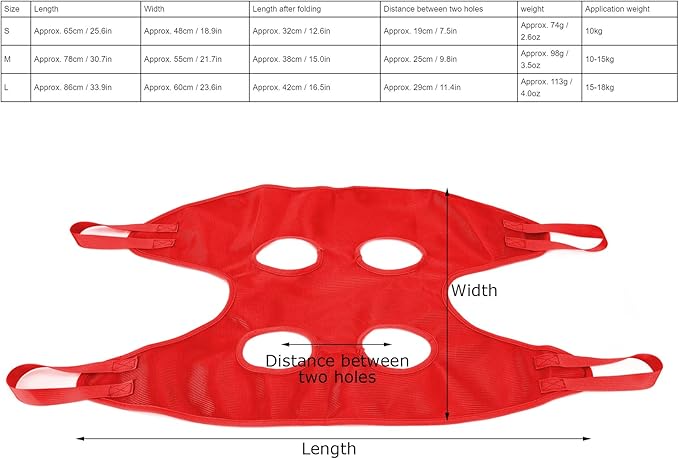Acouto Ashing,Grooming,and Nail Trimming - Comfortable Mesh Material with Reinforced D Ing Harness,Multifunctional Grooming Tool,Pet Supplies,Comfortable Pet Hammock,Easy Wash do (S)