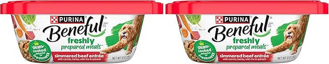 Beneful Purina Gravy Wet Dog Food, Prepared Meals Simmered Beef Entree - (8) 10 oz. Tubs (Pack of 2)