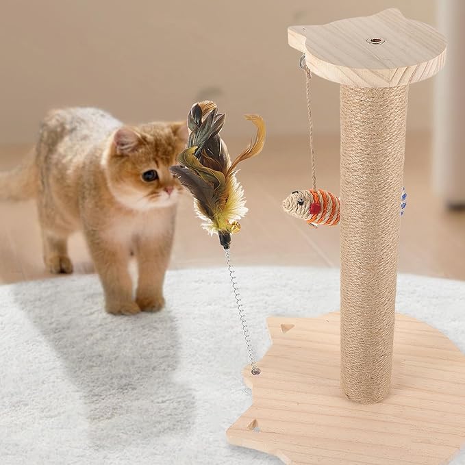 BESPORTBLE Cat Scratching Post Sisal Hemp Vertical Cat Claw Scratcher Sturdy Random Color