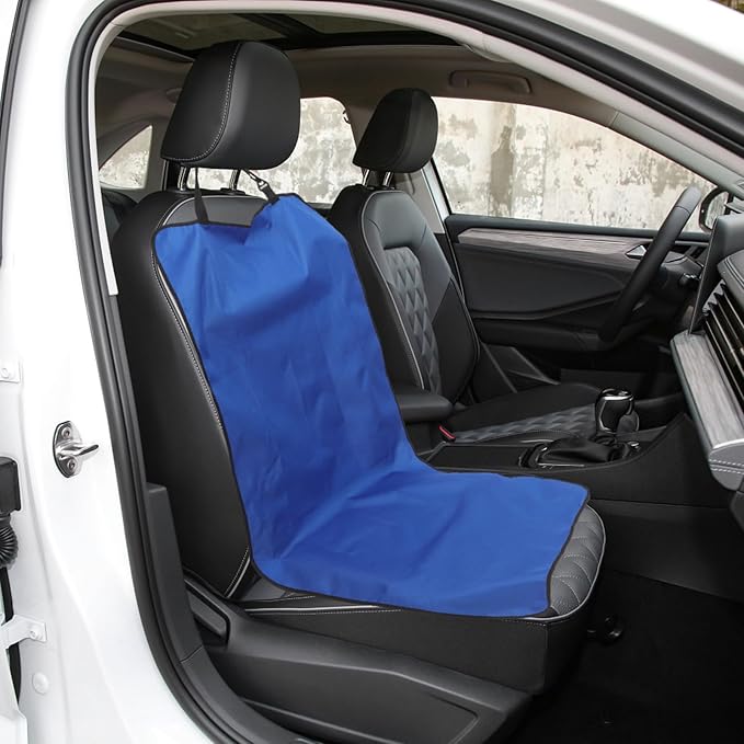 Toyvian Waterproof Car Seat Cover for Dogs, Pet Protector Mat with Scratch-Resistant Oxford Fabric, Single Seat 106x49 Cm, Blue, Automotive Pet Supplies for Travel and Vehicle Use