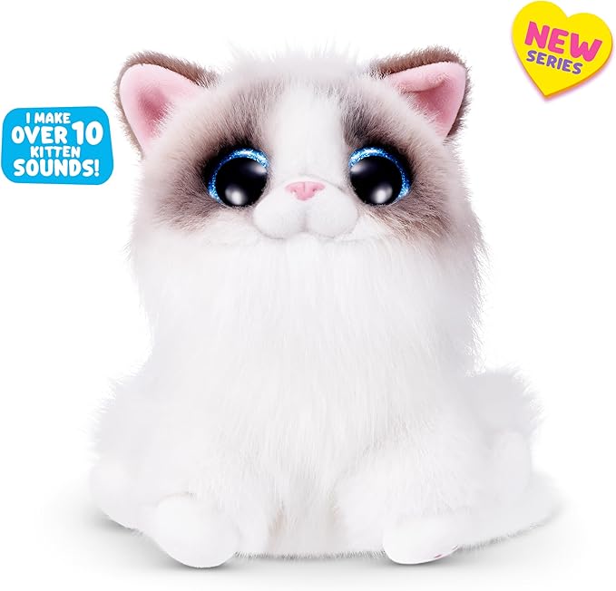 Pets Alive Smitten Kittens Series 2 (Ragdoll) by ZURU – Interactive Plush Cat Toy with 10 Sounds, Surprise Unboxing, Soft Collectible Pet for Ages 3+