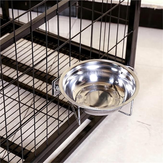 Stainless Steel Pet Water and Food Bowls for Dogs & Cats Drinking and Feeding Container with Stand Easy to Install Pet Supplies(Large Size)