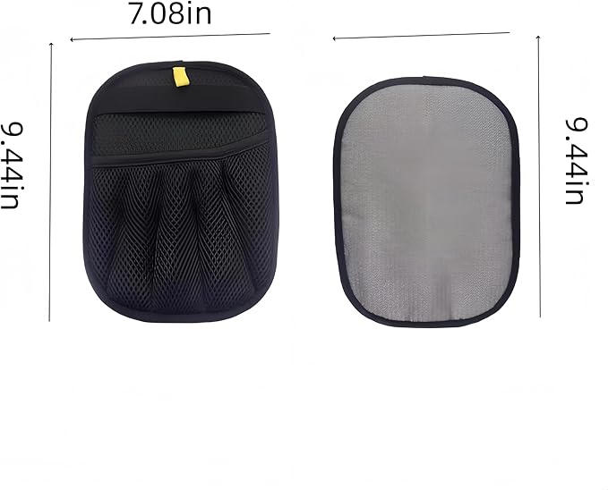 Pet Hair Removal Glove, Five-Finger Anti-Static Mesh Design, Black and Gray, Universal Size with Anti-Slip Strap, Pet Grooming Tool, 2 Count