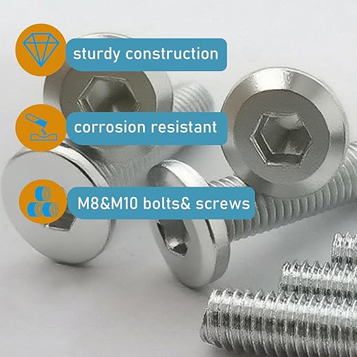 17PCS Cat Scratching Post Replacement Screws, Cat Tree Replacement Parts with Allen Wrench M10 & M8 Scratching Post Replacement Threaded Bolts & Screws