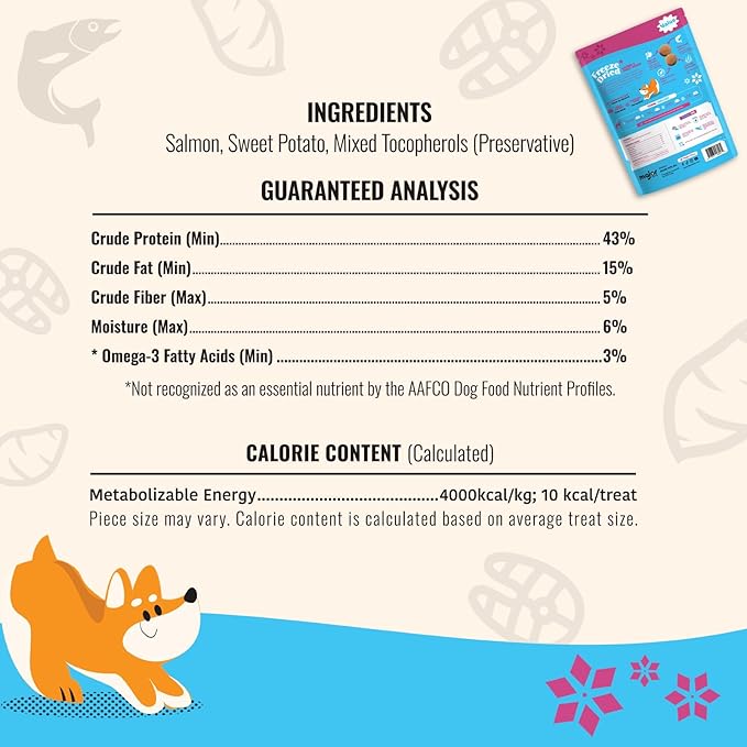 MAJOR PETS Freeze Dried Dog Treats, Wild-Caught Salmon & Sweet Potato, Omega 3 for Skin & Coat Support, Limited Ingredient High Protein Grain Free Training Reward & Meal Topper, Made in The USA, 10oz