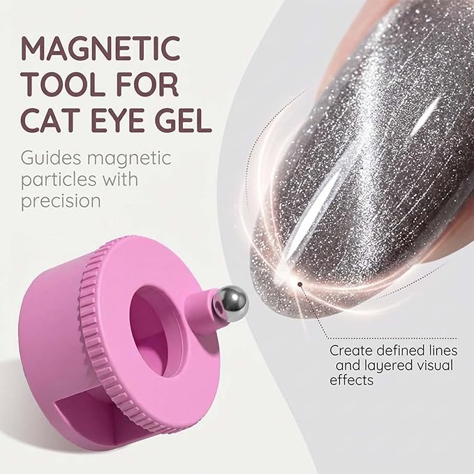 2026 New Rotating Cat Eye Magnet, 360° Rotating Cat Eye Magnet For Nails,Glass Bead NailMagnet