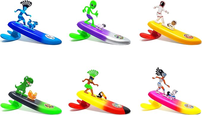 Surfer Dudes Legends & Surfer Pets Wave Powered Mini-Surfer, Pet and Surfboard Beach Toy - H2O and Rusty