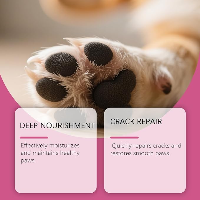 Paw Pad and Nose Balm, Deep Moisturizing Pet Care Formula, Skin-Friendly Protection for Dogs and Cats, Pink, 50g/1.76oz