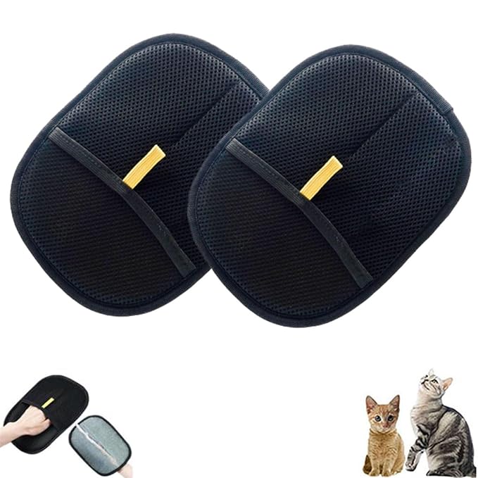 Pet Grooming Glove, Pet Hair Remover Electrostatic Gloves, Reusable Double Sided Electrostatic Pet Hair Remover, for Cats & Dogs (2pcs)