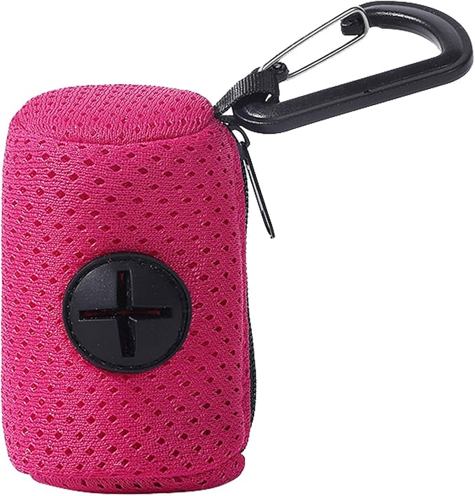 Dog Bag Holder | Mesh Fabric Attachment Waste Bag Dispenser with Zipper - Portable Dog Poop Holder, Fashion Pet Supplies for Walking, Outdoor, Training