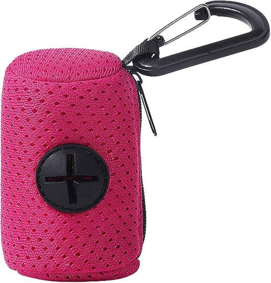 Dog Bag Holder | Mesh Fabric Attachment Waste Bag Dispenser with Zipper - Portable Dog Poop Holder, Fashion Pet Supplies for Walking, Outdoor, Training