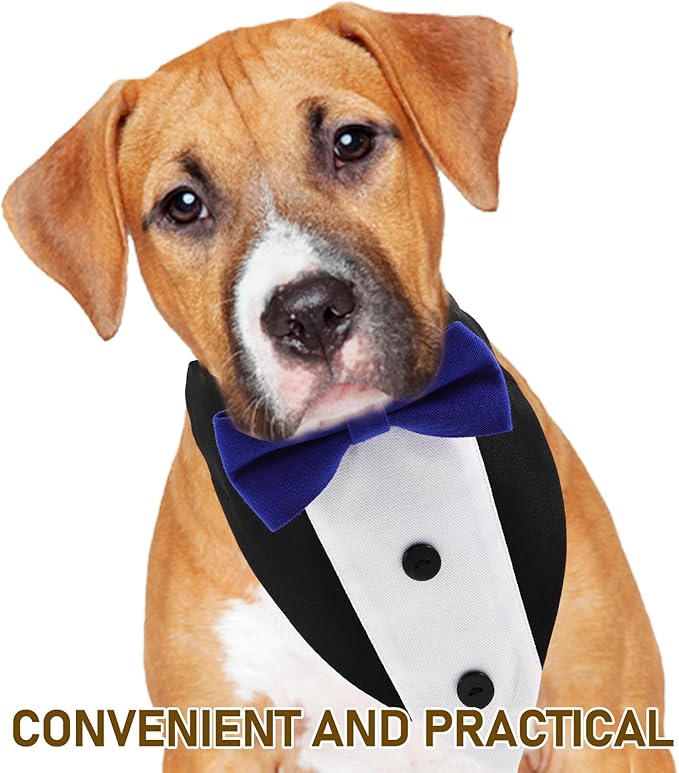 Cabilock Dog Bandana Scarf Blue L, Triangle Pet Saliva Towel for Autumn, Holiday Neckwear for Small to Large Dogs, Suitable for Daily Wear and Party Supplies