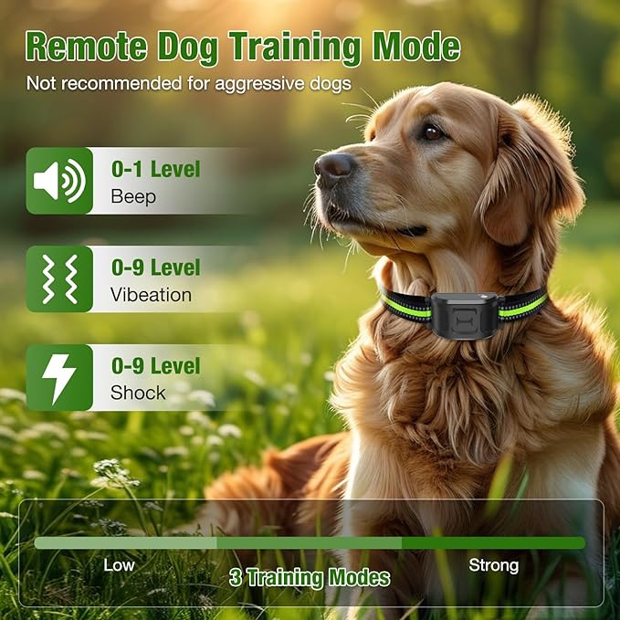 Wireless Dog Fence 2.4GHz Electric Fence for Dogs Wireless Fence for Dogs Portable Electric Dog Fence with Waterproof and Rechargeable Dog Training Collar (1 Controller & 3 Collar)