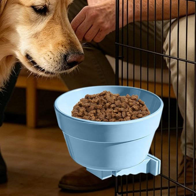 Dog Crate Water Bowl, Removable Detachable Puppy Feeder, 13.5x7cm, Indoor Outdoor Feeding Container, Small Dog Food Holder, Easy Clean Design, Stable Pet Supply, for Home, Yard, Apartment