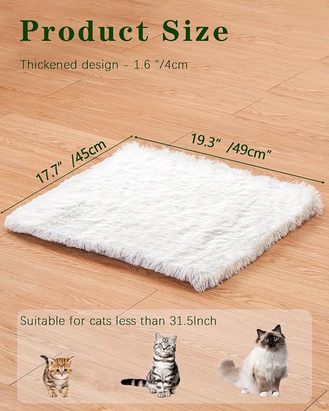 Cat Bed Pad for Indoor Cats, 19.3*17.7*1.57 inch Soft Small Pet Bed, Double Sided Washable Cat Bed Dog Bed, Self Heating Pet Pad, Indoor Breathable Pet Mat for Small, Medium, Large Cats Puppy
