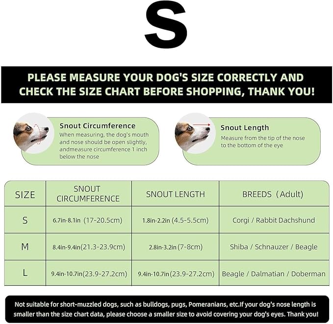 Dog Muzzle,Soft Anti-Bark Reflective - Anti-Bite Soft Muzzle for Dogs,for Small Medium Large Puppy Stop Scavenging Grooming Barking Vet Visit