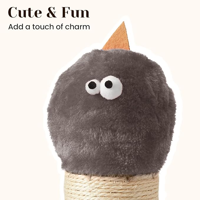 Cat Scratching Post, 22'' Cat Scratchers Tree Tower for Indoor Kitty with Extra Wide 13.4" Stable Base, Scratching Post with Natural Sisal & Velvet Fabric for Small, Medium Cat, Grey