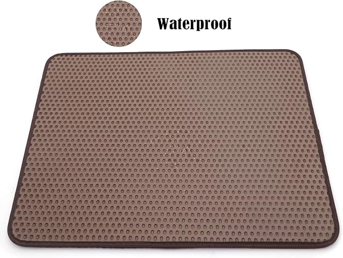 HongK- Pet Supplies Cats Litter & Housebreaking 60X45 Brown Cat litter Mat Double Layer Pad Trapper Folding Pad EVA Foam Rubber