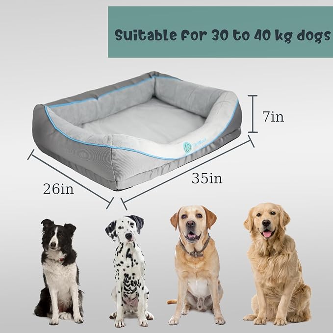 Orthopedic Dog Bed for Big Dogs,Waterproof Big Size Dog Sofa,Supportive Foam Pet Couch with Removable Cover,Non-Slip Bottom and Waterproof Lining,Machine Washable