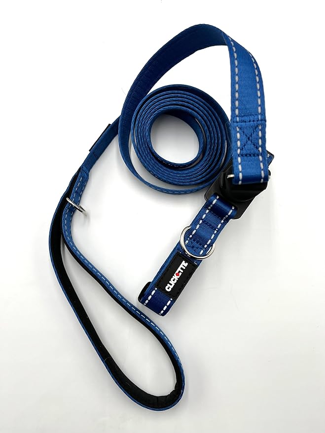 Clickette- Magnetic Quick-Lock Collar & Leash (Bue, Large/Extra Large)