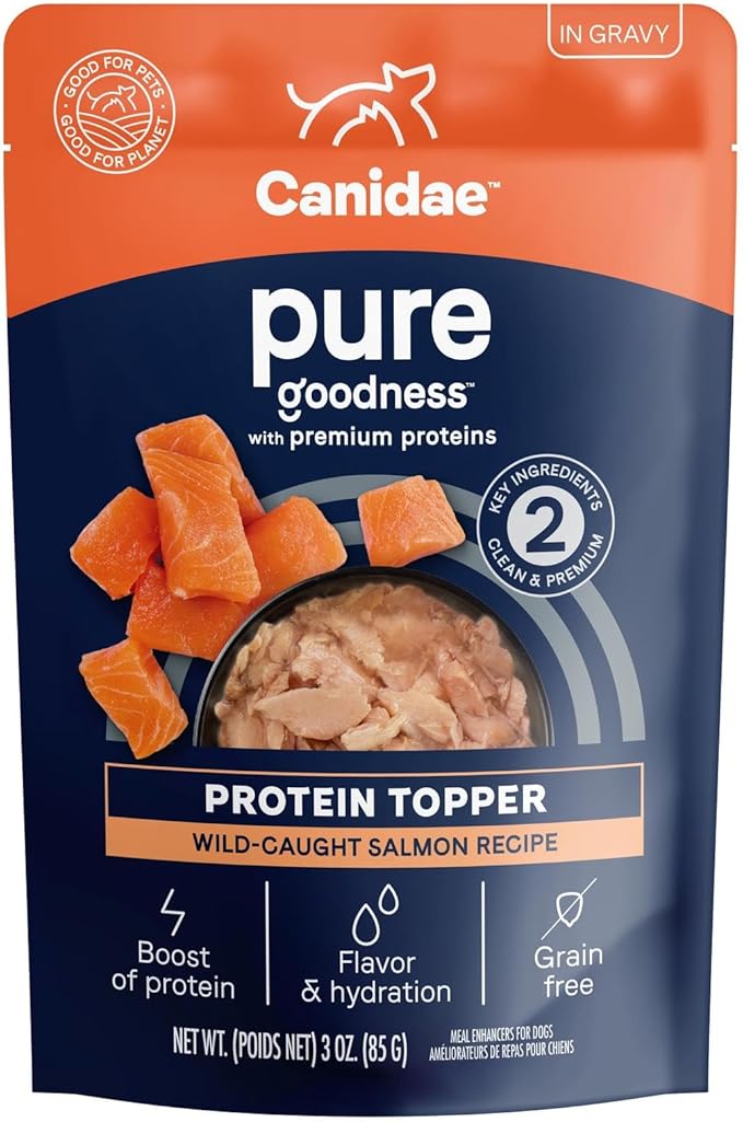 Canidae Pure Protein Topper Wet Dog Food - Wild-Caught Salmon Recipe in Gravy, 3 oz. (Case of 12)