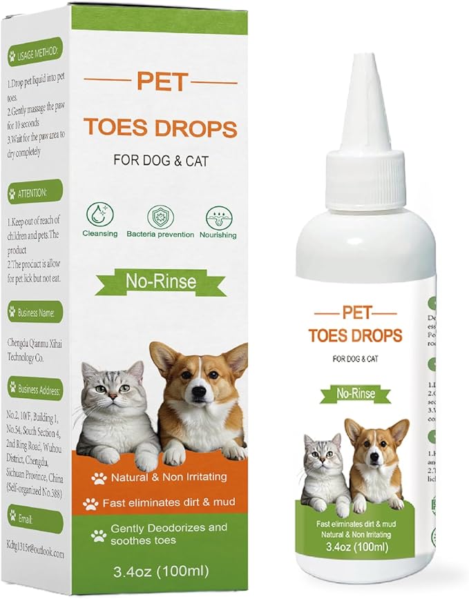 Dog Paw Cleaner 3.4oz - No Rinse Toe Cleanser for Sensitive Paws, Relieves Paw Licking, Deep Cleans Paws & Toe Crevices, Soothes & Moisturizes, Safe for Puppies to Large Pets
