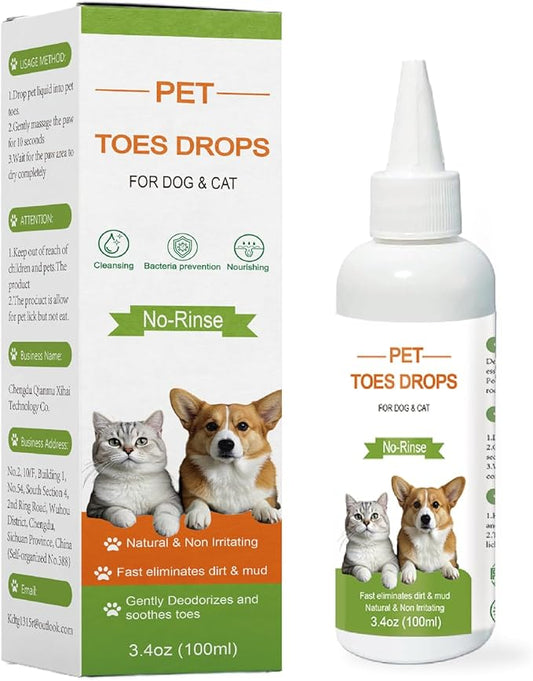 Dog Paw Cleaner 3.4oz - No Rinse Toe Cleanser for Sensitive Paws, Relieves Paw Licking, Deep Cleans Paws & Toe Crevices, Soothes & Moisturizes, Safe for Puppies to Large Pets