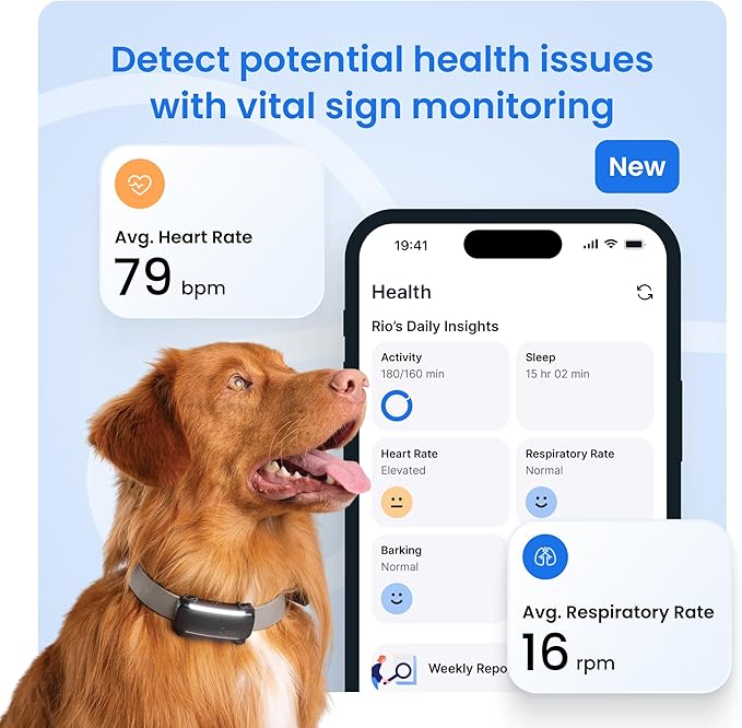Tractive Smart Dog GPS Tracker | Live Pet Tracker with Virtual Fence | Vital Signs Monitoring of Heart & Respiratory Rate | Bark Monitoring | Dog Collar Attachment (Bundle of 2, Black & Brown)