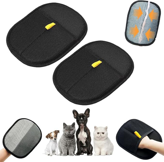 Electrostatic Pet Hair Removal Gloves for Cats, Dogs &Horses, Reusable &Washable for Furniture Couch Carpet Car Seats