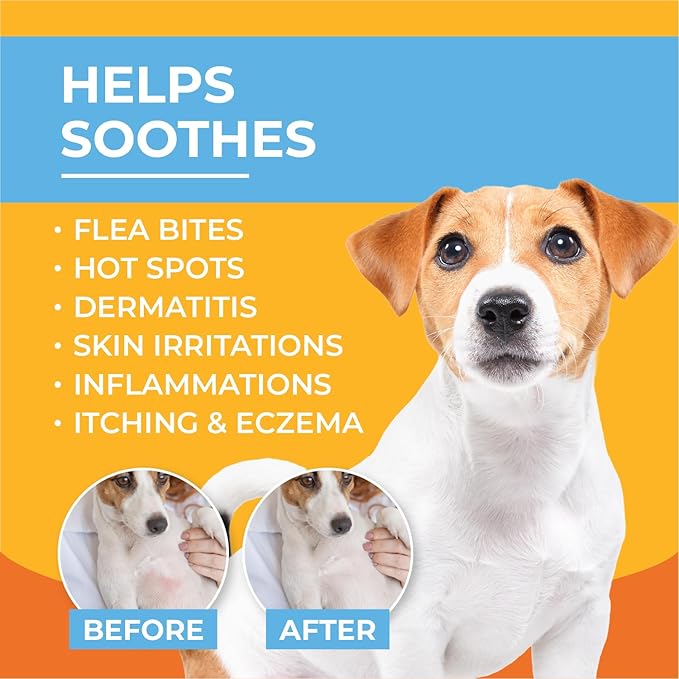 Anti-Itch Hydrocortisone Moisturizing Lotion for Dogs & Cats – Hot Spot Treatment, Dog Itching Skin Relief, Itchy Hotspots Cream, Medicated Ointment for Irritation & Rash