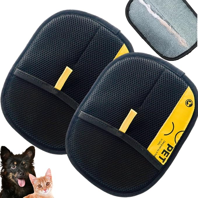 Rhino Ben Pet Hair Remover, Reusable Electrostatic Pet Hair Remover Glove, Electrostatic Gloves Pet Hair Removal, Whimsyard/Velure Pet Hair Removal Glove for Dogs & Cats (2 Pack)