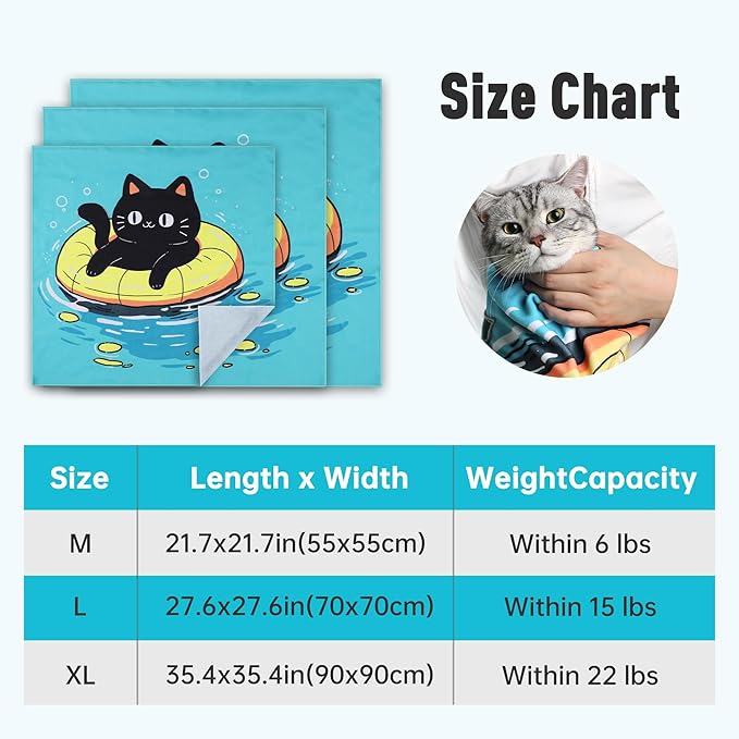 Cat Grooming Wrap21.7"*21.7", Self-Adherent Anti-Scratch Swaddle Restraint, Nail Clipping, Anti-Bite, Anti-Scratch, Anti-Escape Calming Wrap Multifunctional Care Pet Tools M