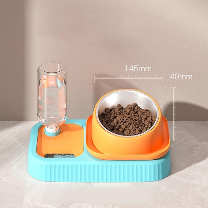 3 in 1 Dog Cat Bowls, Easy to Clean Slow Feeder Bowls, Stainless Steel Food Bowl, Portable Water Dispenser, Multifunctional Pet Feeding Supplies for Indoor Daily Use