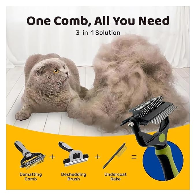 Cat Comb Brushes Dogs Grooming Shedding Supplies Dog Hair Remover Pet Deshedding Brush Pet Fur Knot Cutter Puppy(Orange)