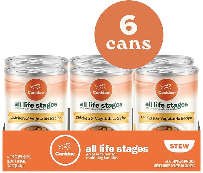 Canidae All Life Stages Wet Dog Food, Chunky Stew Toppers, Chicken & Vegetable Recipe, 12.7 oz. (Case of 6)