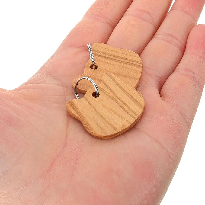 UKCOCO Wooden Cat Head Pet Id Tags 3pcs Dog Collar Charms Blank Dog Name Tags for Pets Sturdy Supplies